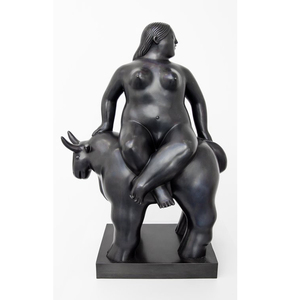Famosa in tutto il mondo <span class=keywords><strong>bruno</strong></span> a grandezza naturale all'aperto in bronzo grasso donna nuda seduta su scultura di pecora - Product Image 6