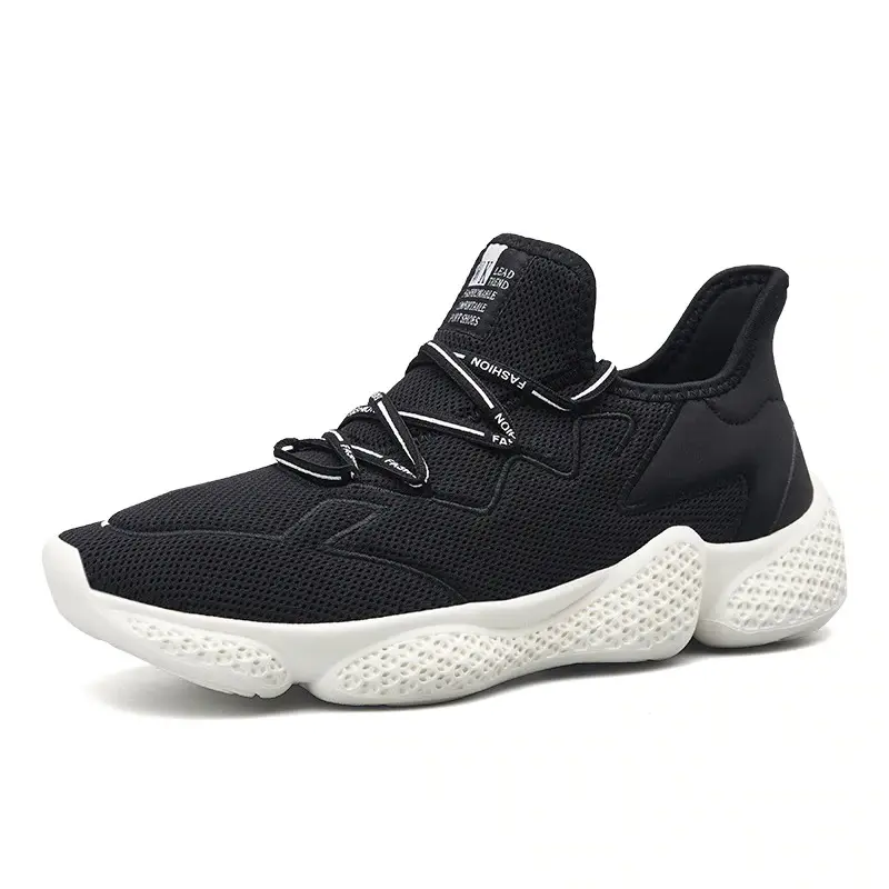 Sport Casual Men Shoes Wholesale Light Weight Breathable Fly Knit EVA Cotton Fabric Customized Faux Suede Rubber Retro Shoes