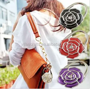 新款玫瑰花折叠钱包手袋包包配件表挂钩架