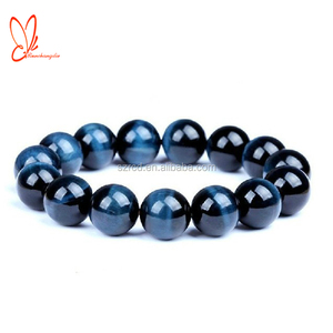 <span class=keywords><strong>Bracelet</strong></span> extensible en pierre naturelle œil de tigre <span class=keywords><strong>bleu</strong></span>, pierre de confiance, cristal de guérison, <span class=keywords><strong>bracelet</strong></span> perlé élastique avec carte d'information, unisexe - Product Image 1