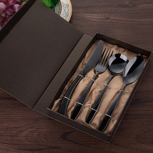 Sang trọng hộp giấy Bộ đồ ăn dao và nĩa <span class=keywords><strong>Set</strong></span> quà tặng bao bì OEM hộp dao kéo - Product Image 2