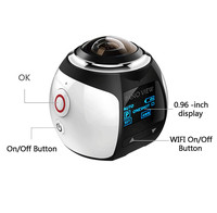 V1 sous-marine 30M étanche 360 degrés VR caméra panoramique ultra hd 4k wifi caméra d'action sportive