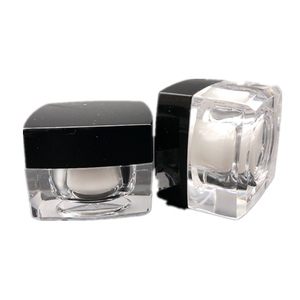 5 Gam 10 Gam 15 Gam 30 Gam 50 Gam Acrylic Đen Mỹ Phẩm Chum Rõ Ràng Rỗng Nhựa Mỹ Phẩm Vuông Chum Đối Với Mẫu - Product Image 1