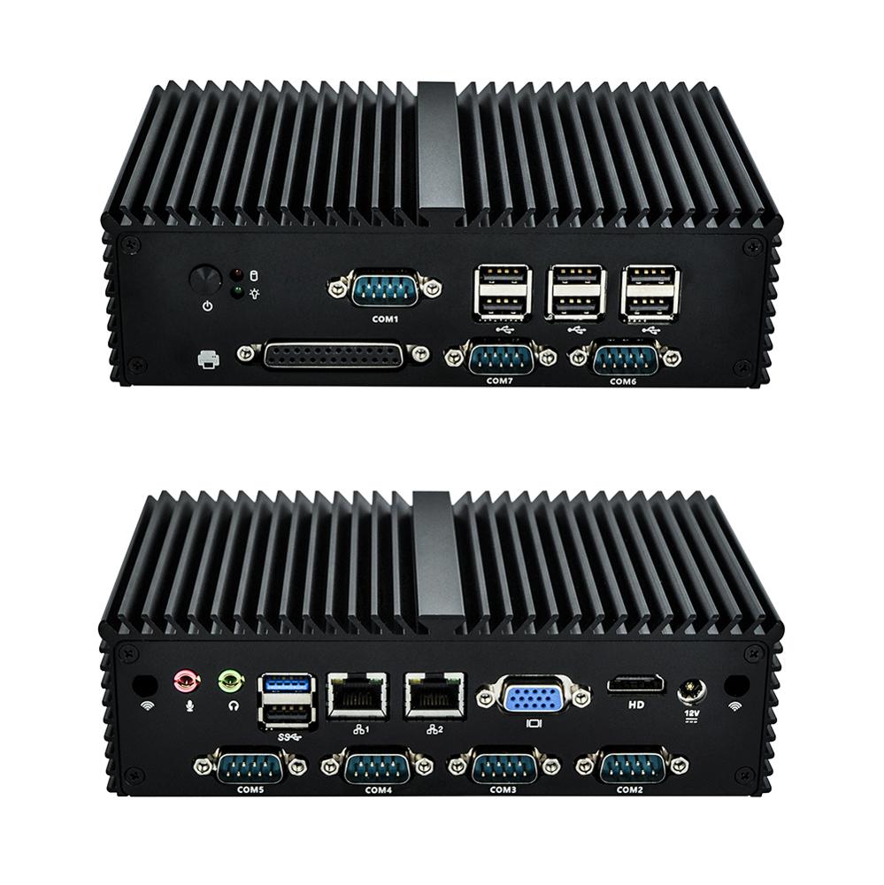 VGA GPIO Quad Core Pfsense Firewall 2 LAN J1900 с Сим слот для карт последовательный параллельный порт Mini PC