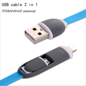 Basket forma línea de fideos <span class=keywords><strong>2</strong></span> en 1 <span class=keywords><strong>Cable</strong></span> de datos Micro del USB para el cargador USB iPhone - Product Image 2