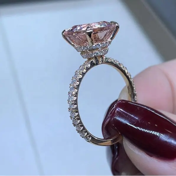 Cubic Zircon Rhinestone Engagement Ringen Voor Vrouwen Rose Goud Kleur Wedding Anel Oostenrijkse Kristallen Stenen Sieraden