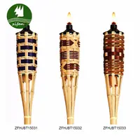 Lampu Minyak Taman Kerajinan Bambu Obor untuk Lampu Luar Taman Obor Tiki