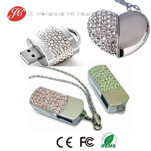 Jewelry Usb Disk ,heart Shape Usb Drive, Diamond Lock USB Stick, Crystal Usb Thumb Drive, Jewel Gifts