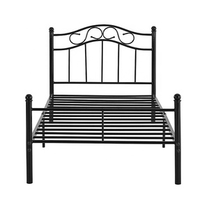 Rainhigh letto di metallo <span class=keywords><strong>90x200</strong></span> nero telaio del letto della gioventù letto Struttura In Metallo verniciato a Polvere telaio in acciaio - Product Image 3