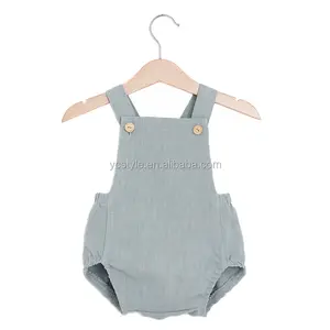 Trẻ Sơ Sinh Của Cotton Linen Rompers Trang Phục Với Nhiều Màu Sắc, Trẻ Sơ Sinh Bé Playsuit Cho Ngày Quốc Gia Quà Tặng