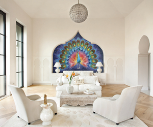 Hasin Mô Hình Mới Thủy Tinh <span class=keywords><strong>Mosaic</strong></span> Tường Bức Tranh Tường <span class=keywords><strong>Mosaic</strong></span> Con Công Hoa Văn Gạch (Mô Hình Con Công) - Product Image 2