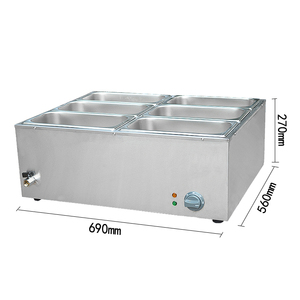 Equipo de restaurante 6 Pote Húmedo Bien Bain Marie Comida Caliente - Product Image 6
