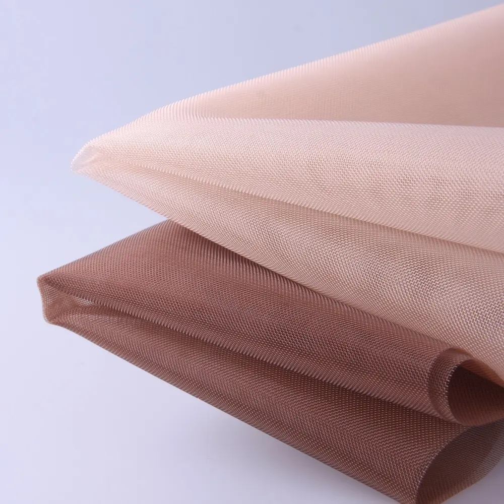 Soft Colors Micro Mesh Fabric Wedding Dress Lining 50 Meters Per Roll or Customized 115-365cm 85-1000um Nylon,polyester