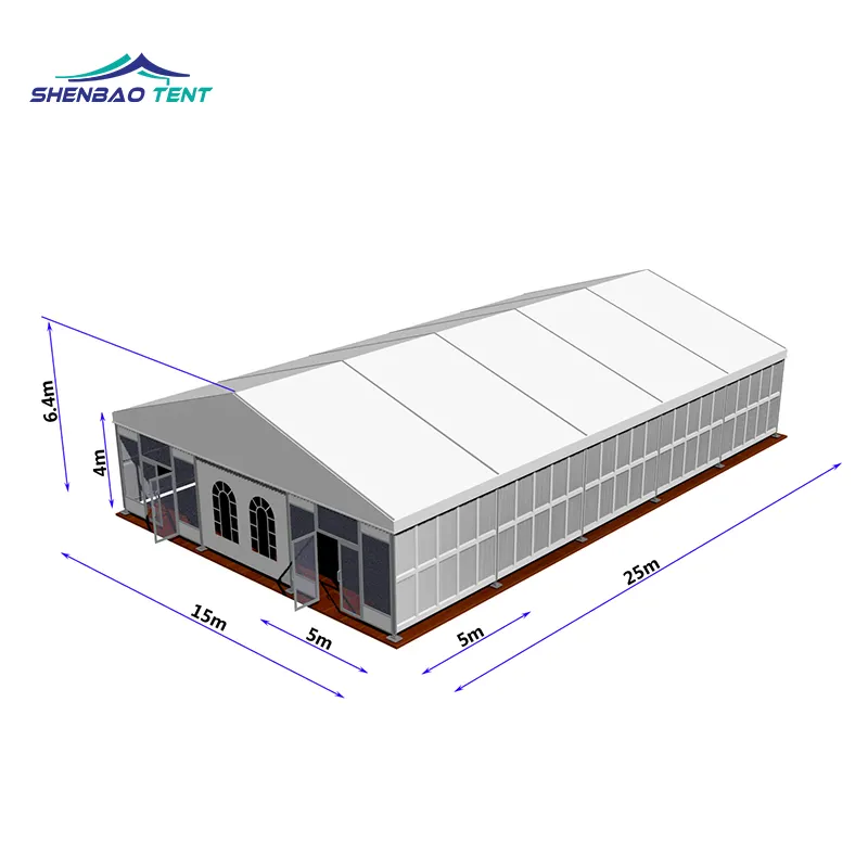 15x25 메터 큰 임시 창 고 판의 수평 산업 storage 텐트