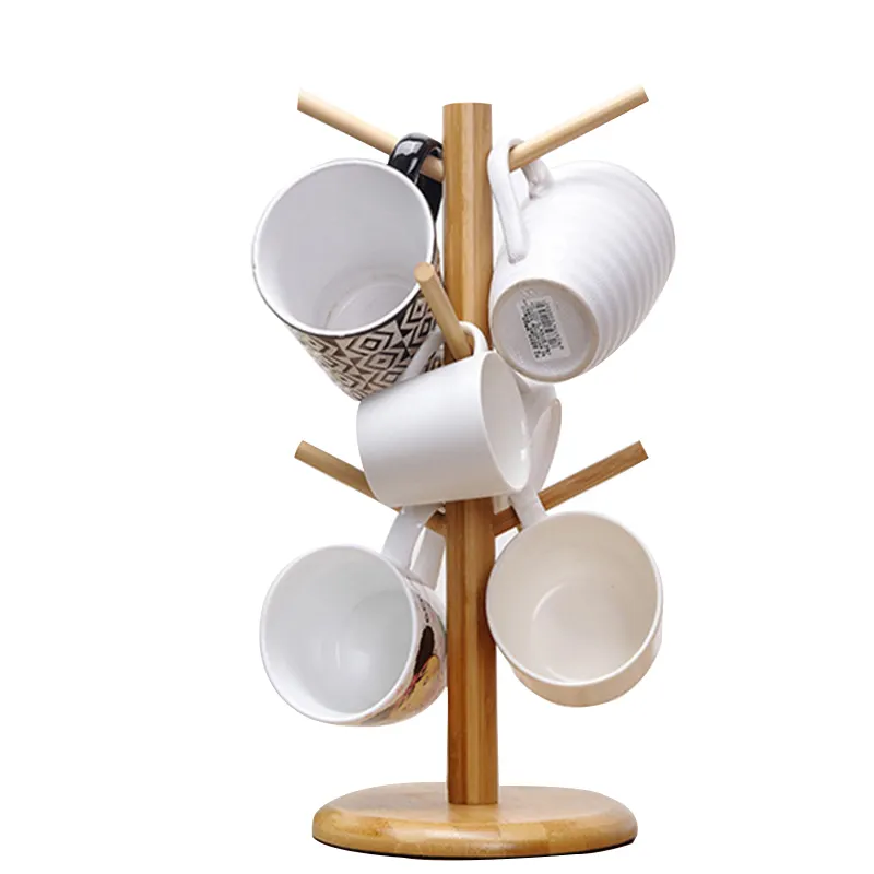 Eenvoudige treelike houten mark cup rack, thuis afwerking en opbergrek, creatieve water cup rack