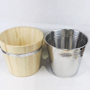 بيع بالجملة برميل معدني عالي الجودة بالداخل مع دلو ثلج خشبي - Product Image 2