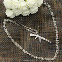 Collier pendentif AK-47 en argent plaqué fait main, modèle 2017, très populaire à Yiwu, collier ras-du-cou personnalisé en métal tendance