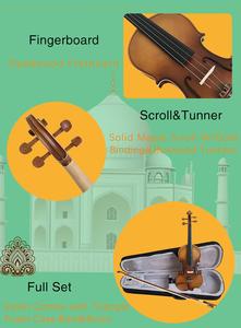 Instrumentos Musicales, Violín Antiguo a Precio Económico, Violín Hecho a Mano con <span class=keywords><strong>Madera</strong></span> de Jujube, con Estuche y Arco de <span class=keywords><strong>Madera</strong></span> - Product Image 5