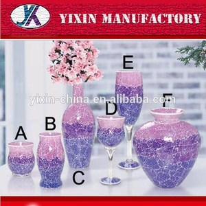 Cristal de Bohemia anticuario barato mosaico de vidrio florero venta al por mayor - Product Image 5