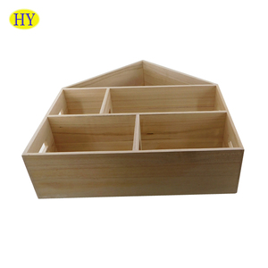 Boîte de présentation en <span class=keywords><strong>bois</strong></span> en forme de maison naturelle inachevée personnalisée pour jouets - Product Image 5
