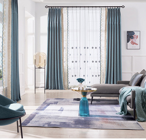 Rèm Cửa Sổ Vải Dệt Hoa 100% Sợi Nhân Tạo Sang Trọng Châu Âu Có Diềm Tùy Chỉnh Được Làm Bằng Cửa Sổ Phẳng Hiện Đại 1 Chiếc - Product Image 2