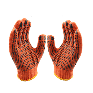 Guantes de trabajo antideslizantes de un solo lado, de PVC, punteados, tejidos a mano - Product Image 2