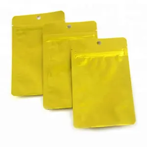 gold printing moisture proof laminated hang hole top a5 zip lock bag