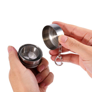 Porte-clés rétractable, tasses et Mugs à café, pour voyage, en acier inoxydable, portables, pour sport en plein air, 75, 140, 240ML - Product Image 4