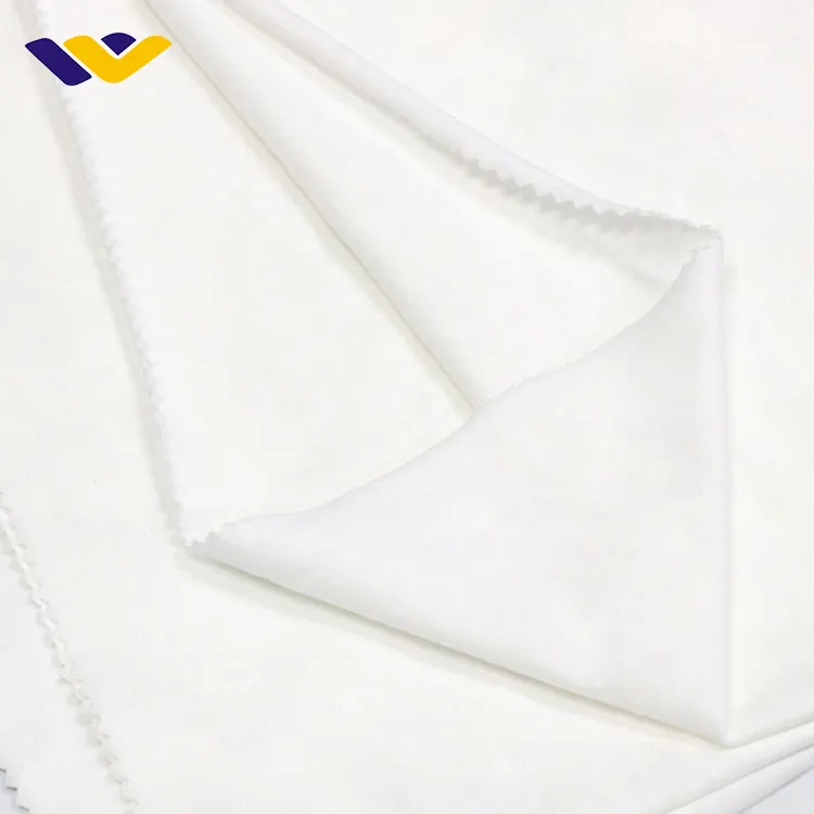Tissus 100% coton textile blanc par kg sergé tricoté uni