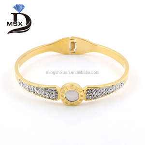 Bijoux pour fille de chine, prix d'usine, acier inoxydable, or Rose, argent, manchette, Bracelet - Product Image 3