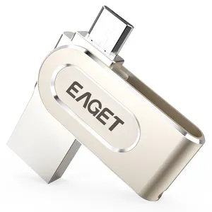 EAGET 16/32/64GB Pendrive USB 3.0 Flash Disk Pen Drive OTG Metal Stick 2 In 1 XiaomiためPhone PC Laptop otgフラッシュドライブ