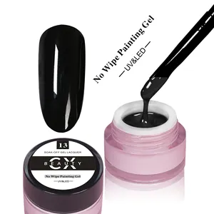 Free Sample Non-toxic UV Gel No Wipe Painting Color Gel in Nail Gel Paint