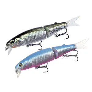 Minnow fishing lure jointed bait soft tail 8.8cm 7.2g many colors spare tails best price with VMC hook