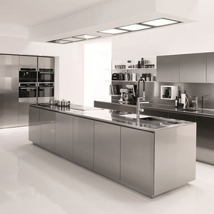 Ultimi armadi da <span class=keywords><strong>cucina</strong></span> moderni in stile europeo lucido di design <span class=keywords><strong>grigio</strong></span> blu bluid personalizzati - Product Image 5