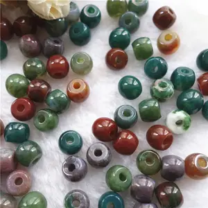 wholesale natural stone 10*12mm gemstone spacer beads drum beads