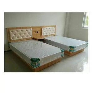 Novo design simples cama de casal de madeira mobília do hotel usado