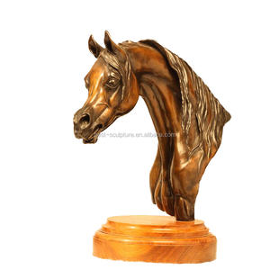 Busto de cabeza de caballo árabe de bronce para decoración del hogar, escultura a la <span class=keywords><strong>venta</strong></span> - Product Image 1