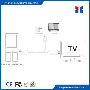 1.8 m cavo HDMI con cavo USB per ipad 1/<span class=keywords><strong>2</strong></span>/3/iphone 4 s/<span class=keywords><strong>ipod</strong></span> <span class=keywords><strong>touch</strong></span> 4th - Product Image 5