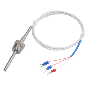 WZP-291 Stainless Steel Waterproof Pt100 Ohm Probe Sensor L 50mm Pt NPT 1/2" Thread Temperature probe with Insulation Lead Wire