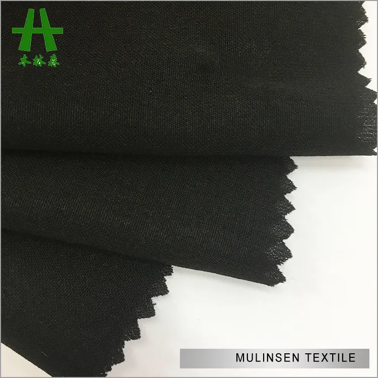 Mulinsen वस्त्र 100% पॉलिएस्टर सबसे सस्ता ऊन आड़ू औपचारिक काले Abaya कपड़े