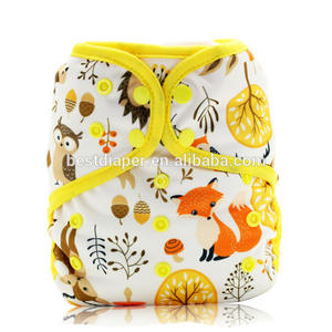 Flauta feliz todo en uno pañales de tela doble Pul cubierta color pañal vinculante AIO secado rápido <span class=keywords><strong>2</strong></span> piezas café Polar tela - Product Image 1