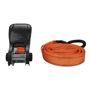 Tie Down Strap GS Certified 25mm/1" Lashing Belt Comfortable Plastic Handle Ratchet Tie Down Strap