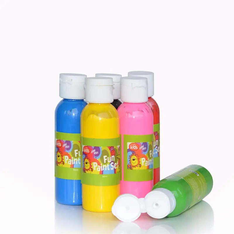 6 colores no-tóxico niños lavable pintura témpera de proyectos de la escuela