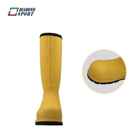 Bottes de sécurité pour l'exploitation minière, haute qualité, haute tension, semelle extérieure en caoutchouc Wellington, imperméables, embout en acier, pour l'industrie lourde