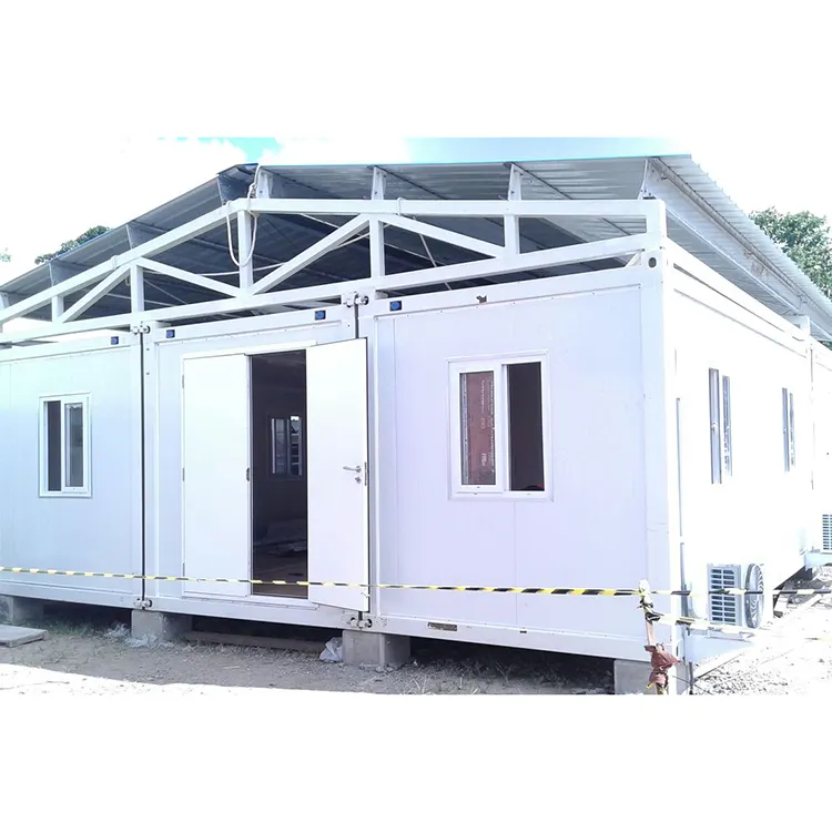 Bingkai dilas struktur baja prefab rumah kontainer untuk situs konstruksi