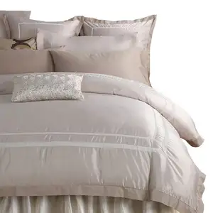 厂家批发舒适100% 纯棉酒店奢华床上用品套装蕾丝