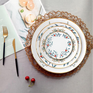 <span class=keywords><strong>Venta</strong></span> directa de comedor de casa habitación ensalada de carne comida occidental pintado a mano de vidrio esmaltado de cerámica - Product Image 6