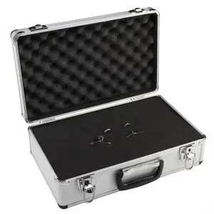 Micrófono de espuma de aluminio para cámara de fotografía, caja de almacenamiento de bloqueo de alta calidad, se puede personalizar
