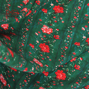 Tessuto in Seta <span class=keywords><strong>Crepe</strong></span> Georgette 100% Organico ed Ecologico con Spandex, Raso Stampato con Motivi Floreali per Pigiami e Abiti - Product Image 3