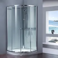 Cabine de douche coulissante en verre, porte de cabine de salle de bain, salle de douche fermée complète, Base et allée arrière en acrylique blanc